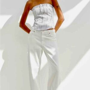 ZARA METALLIC STRAPLESS TOP